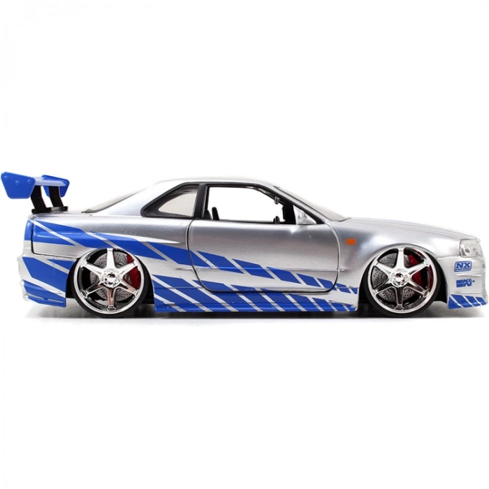 SİMBA JADA 3203058 FAST & FURIOUS 1:24 BRIANS NISSAN SKYLINE GT-R (R34) DIE CAST METAL TEKLİ ARABA KUTULU 8+