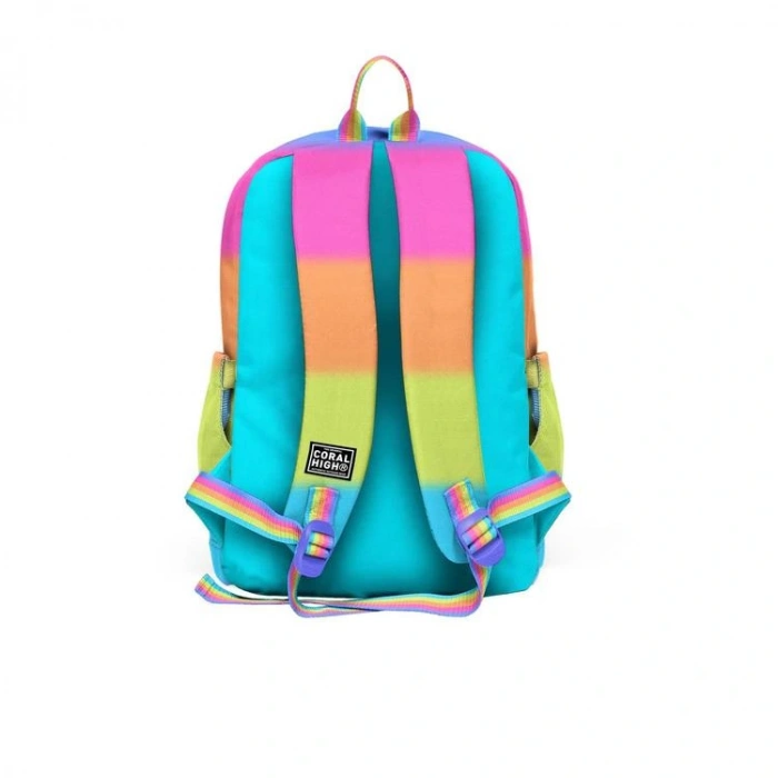 CORAL HIGH 23770 KIDS RENKLİ ÇİZGİLİ DESENLİ DÖRT BÖLMELİ SIRT ÇANTASI