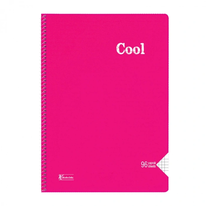 KESKİN COOL PP KAPAK SPİRALLİ DEFTER A4 96 YP. KARELİ