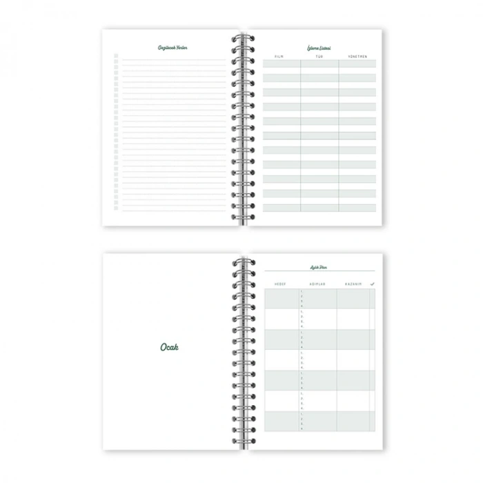 VICTORIAS JOURNALS 9202 17x24cm SERT KAPAK LASTİKLİ CEPLİ SPİRALLİ HAFTALIK AJANDA - PEMBE