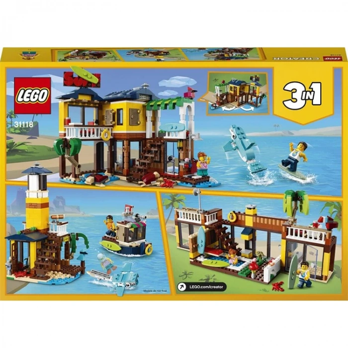 LEGO CREATOR 31118  3Ü 1 ARADA SÖRFÇÜ PLAJ EVİ 564 PARÇA 8+