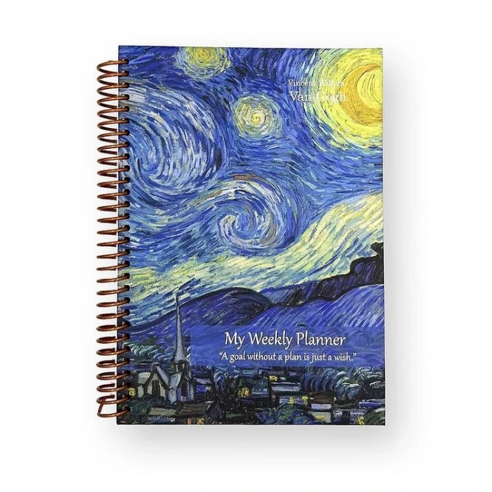 ODAK 14X20 VAN GOGH MY WEEKLY PLANNER HAFTALIK TARİHSİZ AJANDA PLAN DEFTERİ