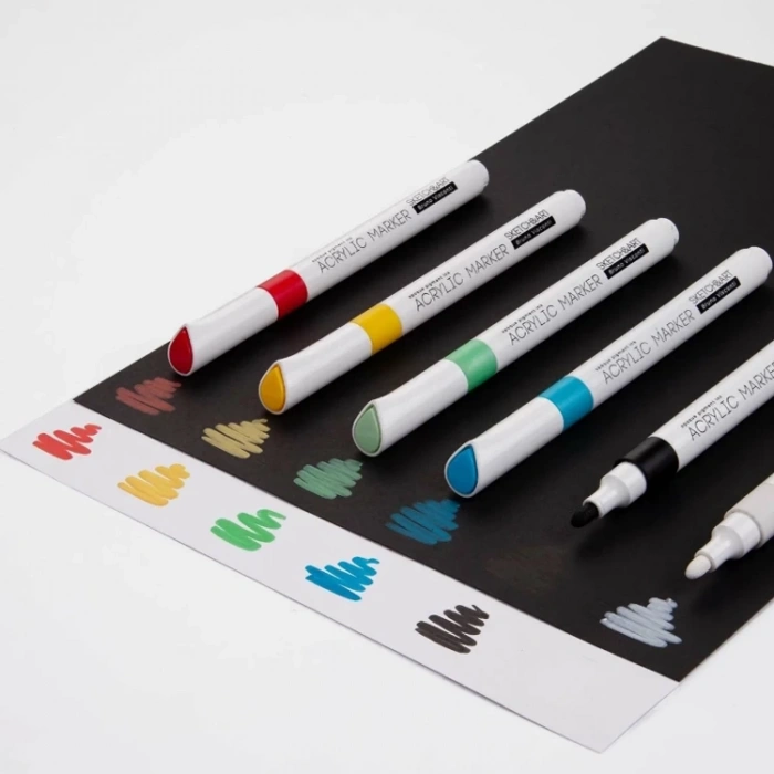 BRUNO VISCONTI 22-0125 SKETCH & ART AKRİLİK MARKER KALEM PLASTİK KUTULU 6 RENK