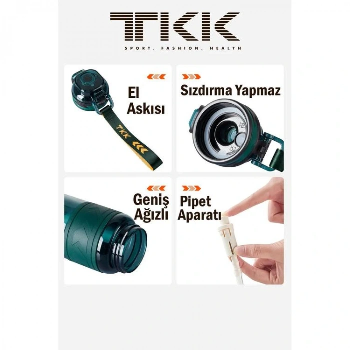 VAGONLİFE T1020 TKK PİPETLİ SÜZGEÇLİ TRİTAN MATARA 1000ml GREEN