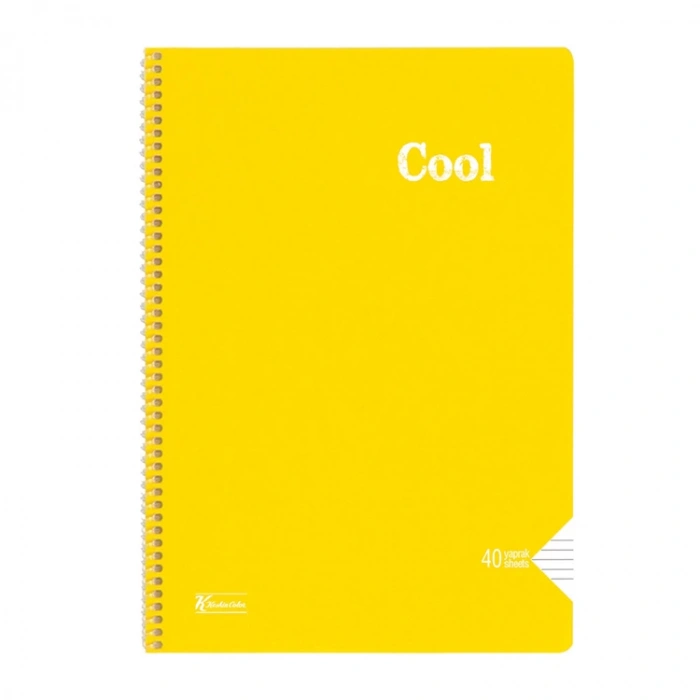KESKİN COOL PP KAPAK SPİRALLİ DEFTER A4 40 YP. ÇİZGİLİ