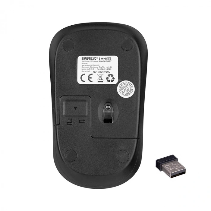 EVEREST SM-833 USB 1200dpi KABLOSUZ OPTİK MOUSE BEYAZ-TURKUAZ