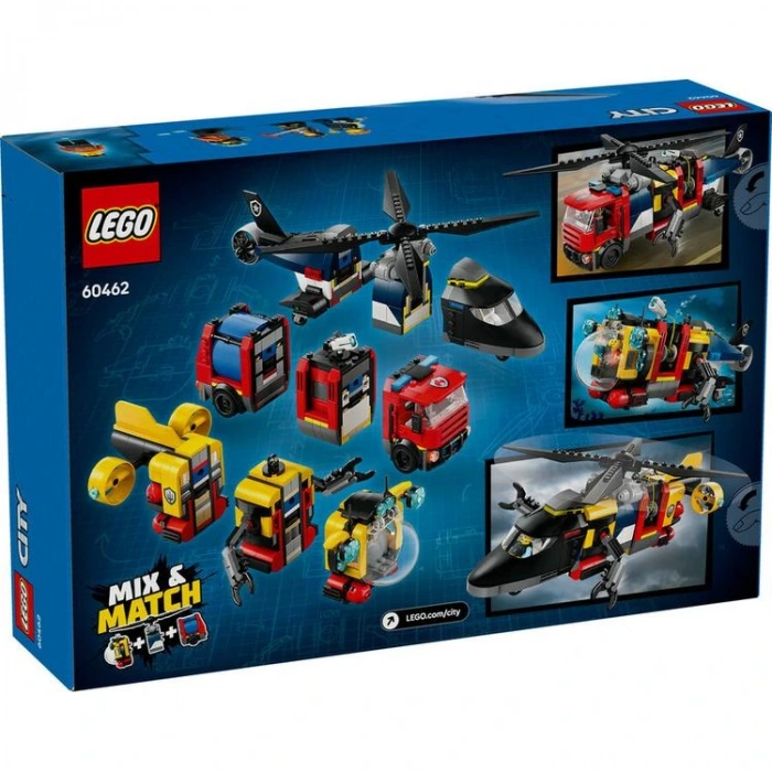 LEGO CITY 60462 HELICOPTER FIRE ENGINE & SUBMARINE REMIX 874 PARÇA 7+