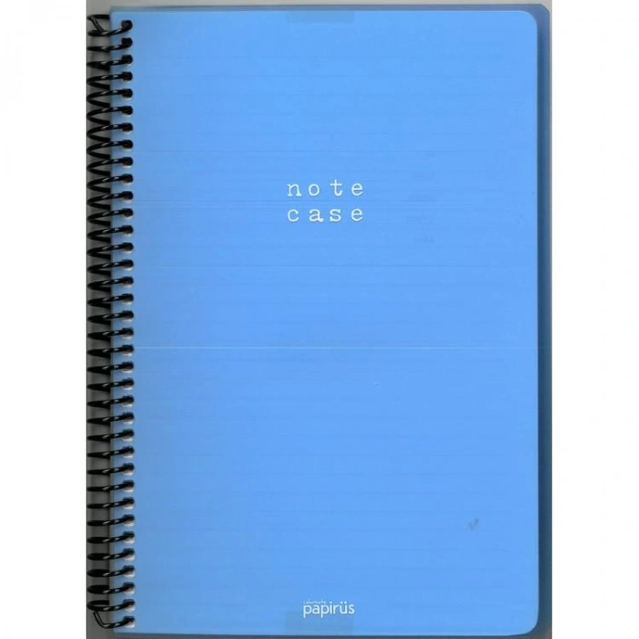 PAPİRÜS  NOTE CASE PP. KAPAK SPİRALLİ 16X23 100YP. ÇİZGİLİ DEFTER