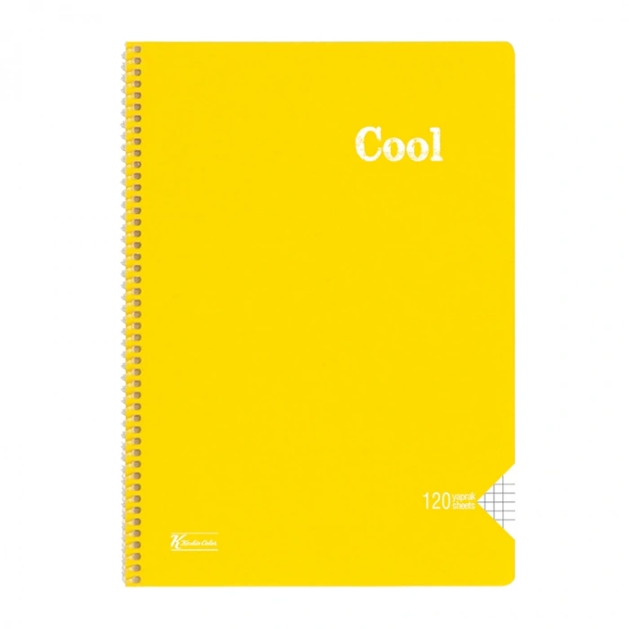 KESKİN COOL PP KAPAK SPİRALLİ DEFTER A4 120 YP. KARELİ