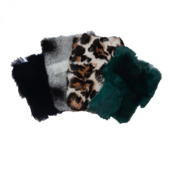 KARİN TAVŞAN DERİSİ EL ALTLIĞI RENKLİ