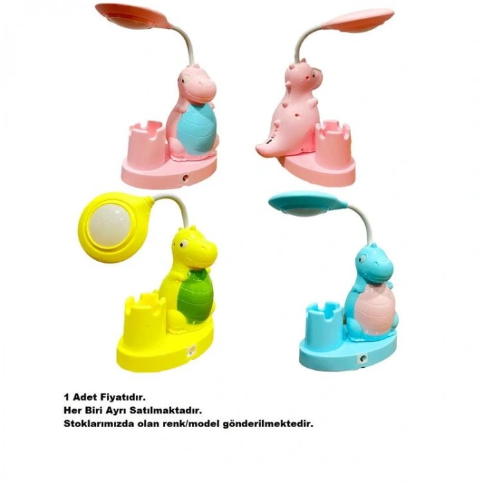 HUN BEST 511 LEDLİ MASA LAMBASI DİNOZOR ŞEKİLLİ USB ŞARJLI KALEMTRAŞLI  3+ /  TEKLİ