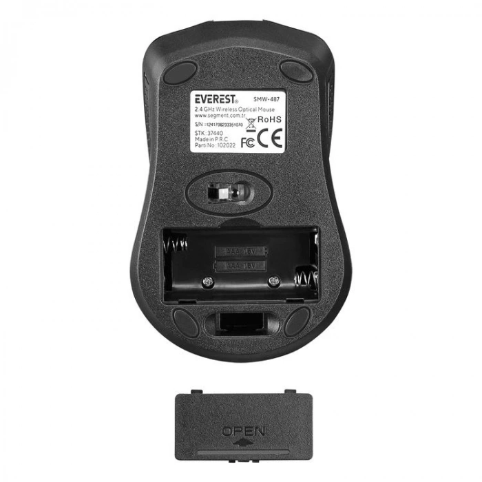 EVEREST SMW-487 USB 2.4Ghz  WIRELESS OPTİK KABLOSUZ MOUSE SİYAH