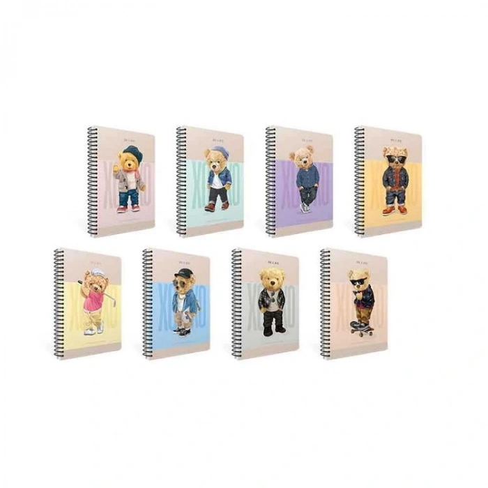 GIPTA XOXO SPİRALLİ SERT KAPAK 17x24 120YP. KARELİ DEFTER- 6167