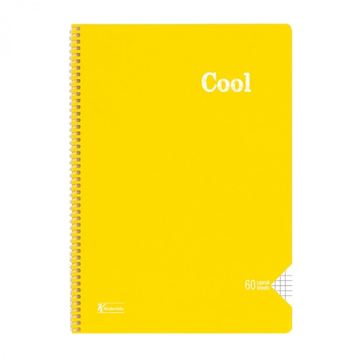 KESKİN COOL PP KAPAK SPİRALLİ DEFTER A4 60 YP. KARELİ