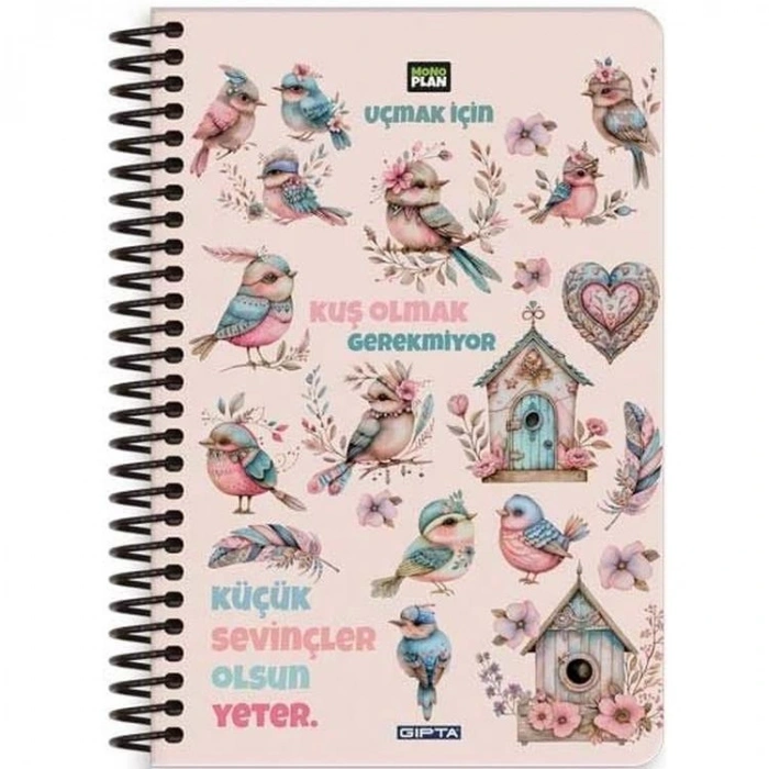 GIPTA 7329 MONO PLANLAYICI SPİRALLİ SERT KAPAK 17X24  96 YP. PLANNER DEFTER