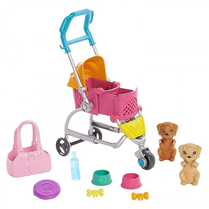 MATTEL GHV91/ GHV92  BARBIE BEBEK VE KÖPEKLERİ GEZİNTİYE ÇIKIYOR OYUN SETLERİ