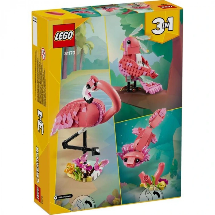 LEGO CREATOR 31170 VAHŞİ HAYVANLAR: 3IN1 PEMBE FLAMİNGO 288 PARÇA