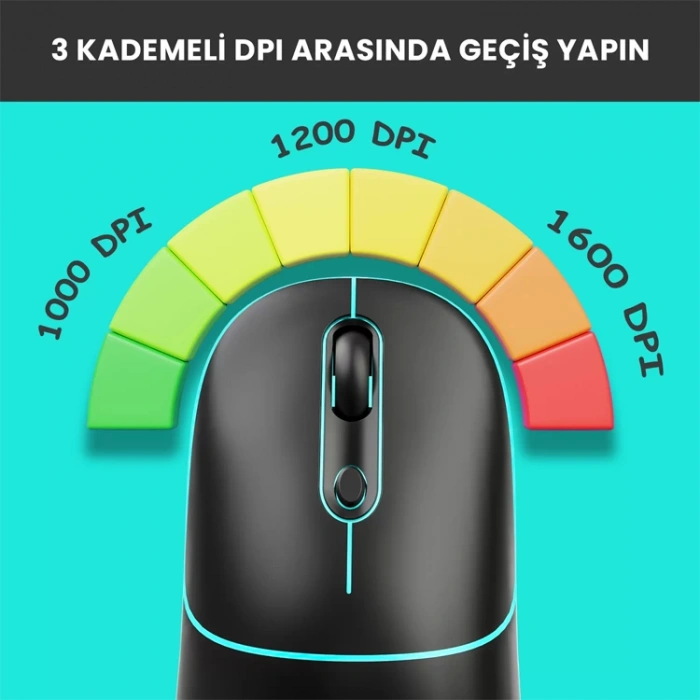 LENOVO LECOO WS210 1600 DPI 6 TUŞLU BLUETOOTH KABLOSUZ  MOUSE SİYAH