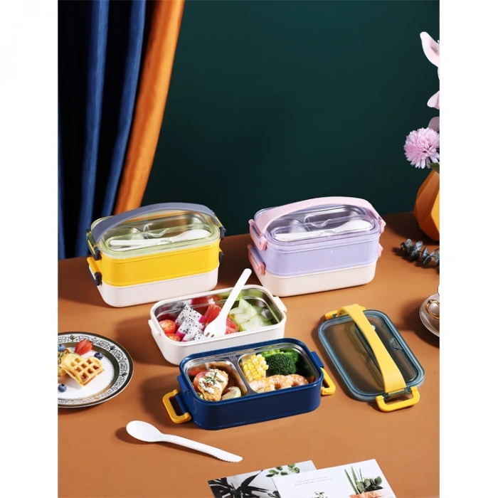 VAGONLİFE ÇELİK YEMEK KABI BÖLMELİ 1400 ML - LUNCH BOX  XC-462