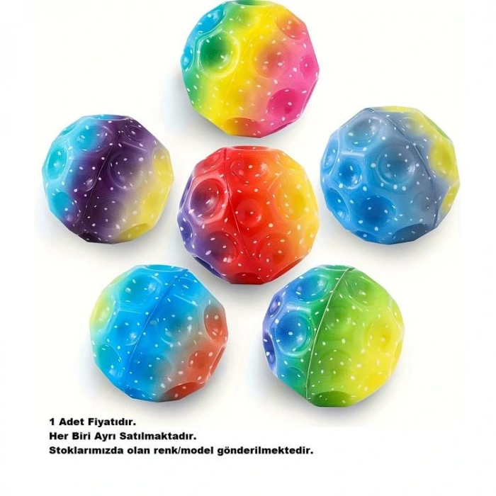 ZİZU DK2869 MOON BALL RAINBOW/CANLI RENKLER ZIPLAYAN AY TOPU 3+   TEKLİ