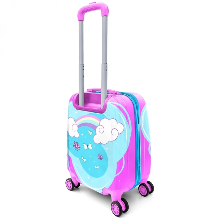 CORAL HIGH 16712 MİNİ MAVİ NEON PEMBE UNICORN DESENLİ VALİZ