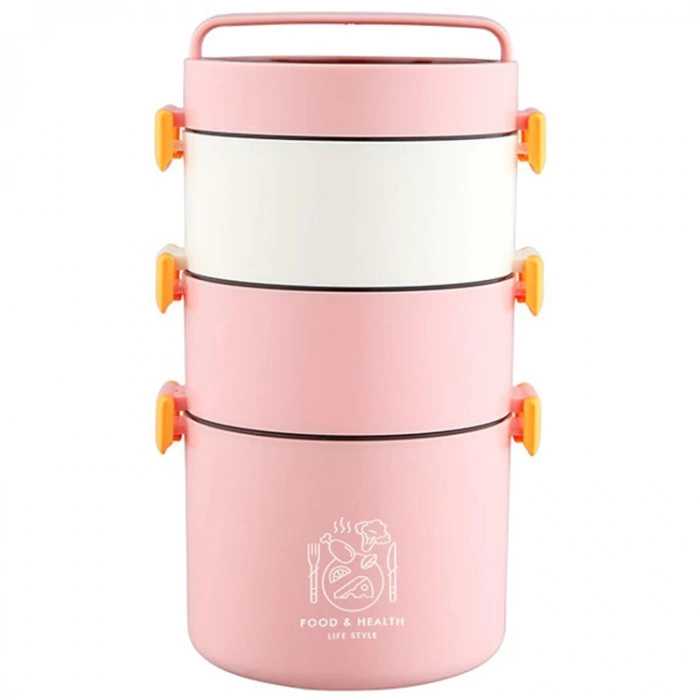 VAGONLİFE PASLANMAZ ÇELİK ÜÇ KATLI YEMEK KABI - LUNCH BOX  XC-545  1800 ML