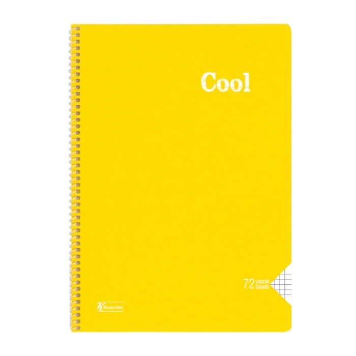 KESKİN COOL PP KAPAK SPİRALLİ DEFTER A4 72 YP. KARELİ