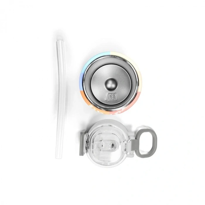 CORAL HIGH 31880 KIDS RENKLİ ÇİZGİLİ DESENLİ PİPETLİ VE DİREKT İÇİM ÇELİK TERMOS 500ML