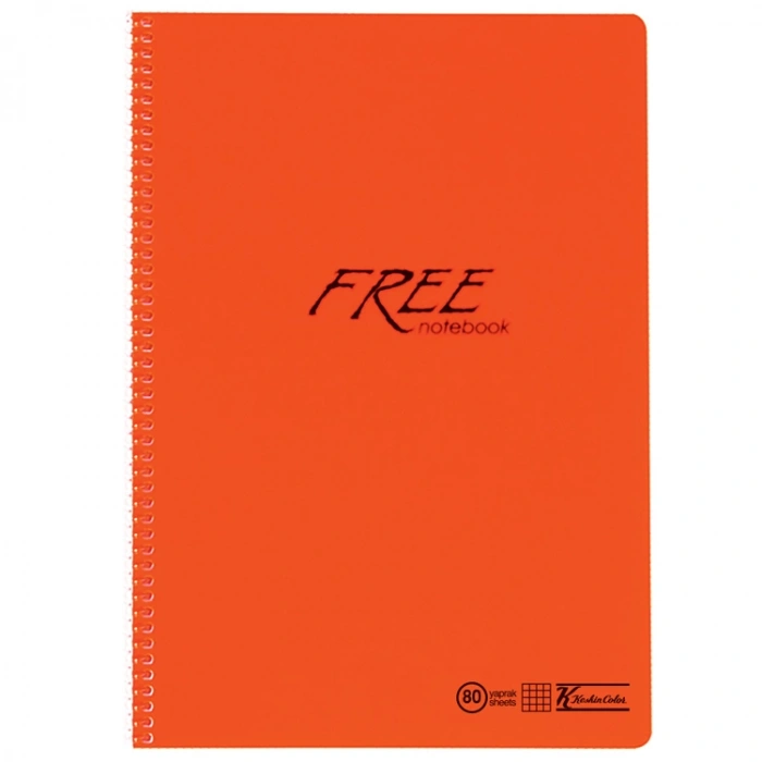 KESKİN FREE PP KAPAK DEFTER A4 80 YP. KARELİ