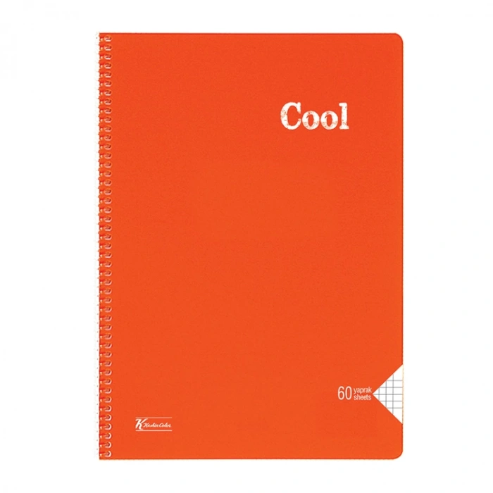 KESKİN COOL PP KAPAK SPİRALLİ DEFTER A4 60 YP. KARELİ