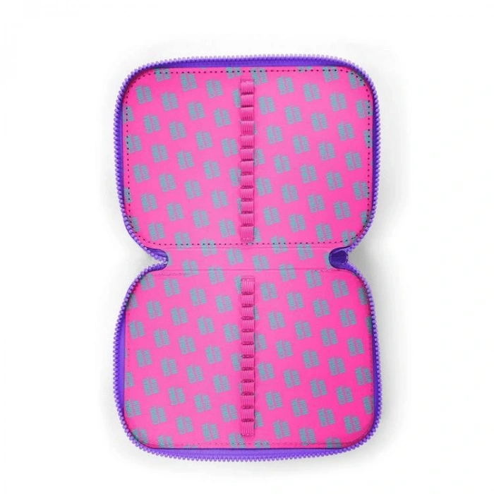 CORAL HIGH KIDS 11145 ÇOK RENKLİ KALP DESENLİ ÇİFT KATLI KALEM ÇANTASI