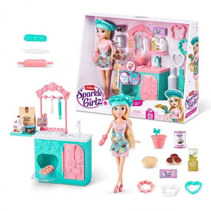 GIOCHI ZURU ZUR4169 PAK02000-100183 SPARKLE GIRLZ 27CM AŞÇI BEBEK 26 PARÇA OYUN SETİ 3+