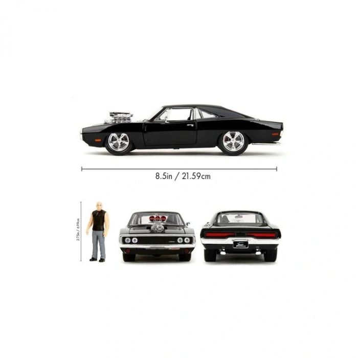 SİMBA JADA 3205006 FAST&FURIOUS 1:24 DOM & DODGE CHARGER R/T METAL ARABA VE  FİGÜR 8+