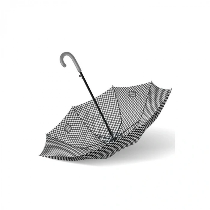 CORAL HIGH 12671 KIDS SİYAH BEYAZ DAMA DESENLİ ÇOCUK ŞEMSİYESİ