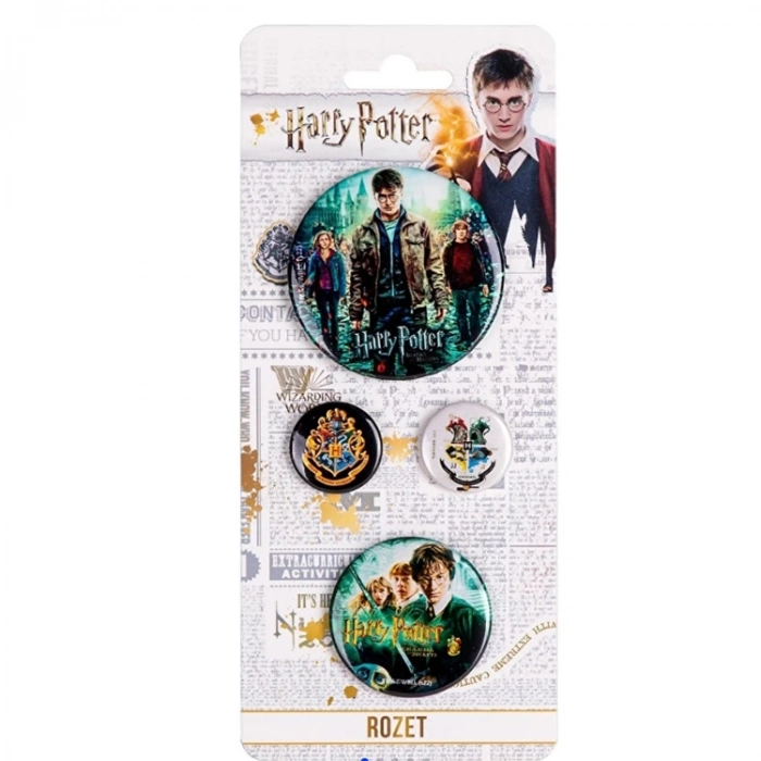 HARRY POTTER lLİSANSLI KARIŞIK BOY ROZET 4LÜ