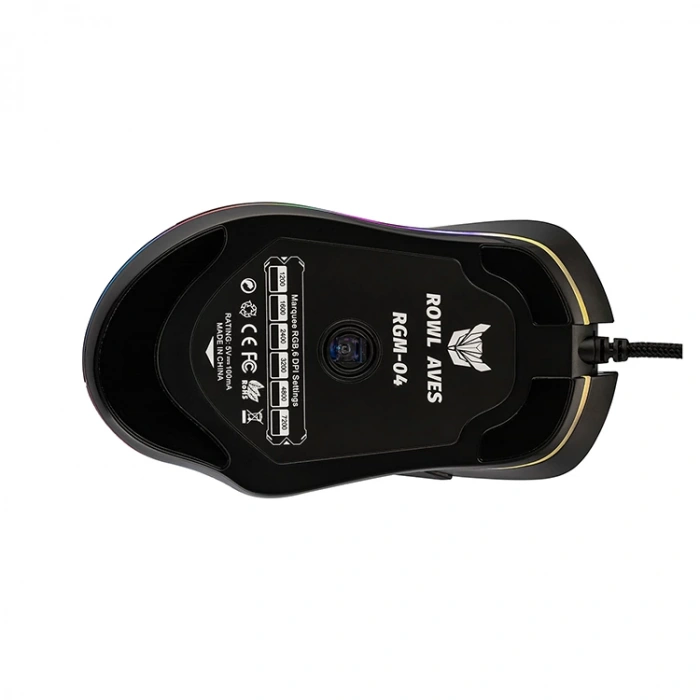 ROWL AVES RGM-04 7200DPI RGB AYDINLATMALI GAMİNG OYUNCU MOUSE SİYAH