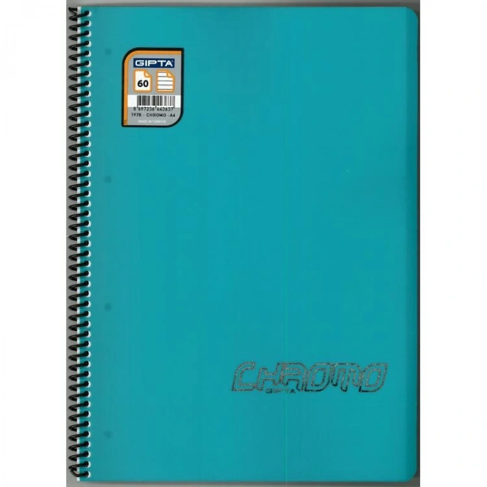 GIPTA CHROMO SPİRALLİ PP. KAPAK A4 60YP. ÇİZGİLİ DEFTER - 1978
