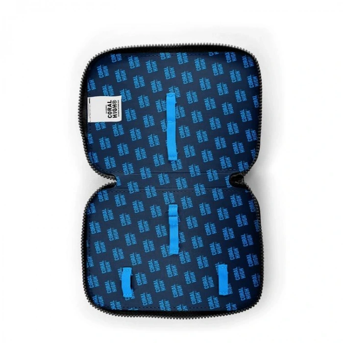 CORAL HIGH KIDS 11154 YEŞİL KAHVERENGİ HIGHT CRAFT DESENLİ ÇİFT KATLI KALEM ÇANTASI