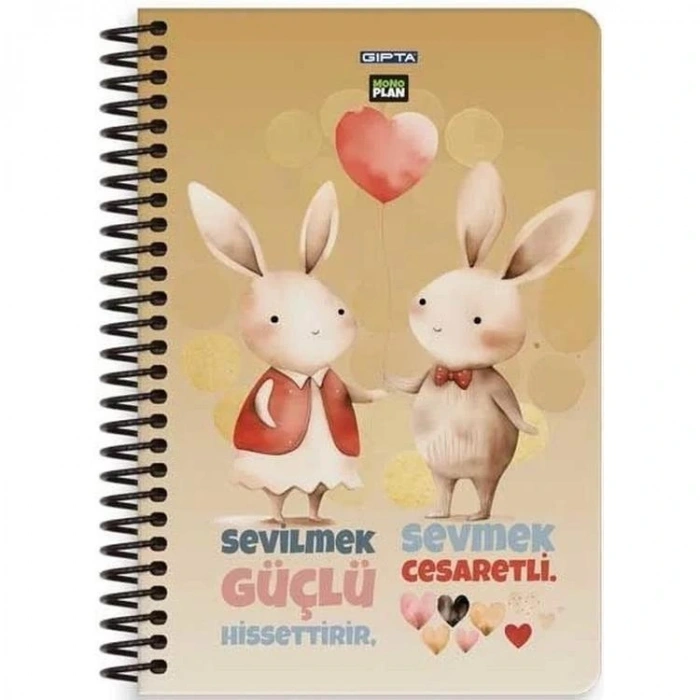 GIPTA 7329 MONO PLANLAYICI SPİRALLİ SERT KAPAK 17X24  96 YP. PLANNER DEFTER