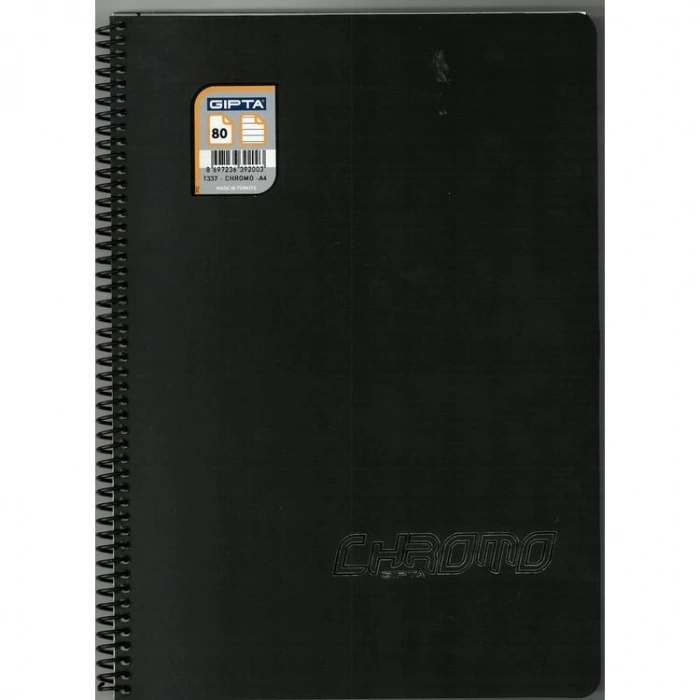 GIPTA CHROM-O SPİRALLİ  PP. KAPAK A4 80YP.ÇİZGİLİ DEFTER -1337