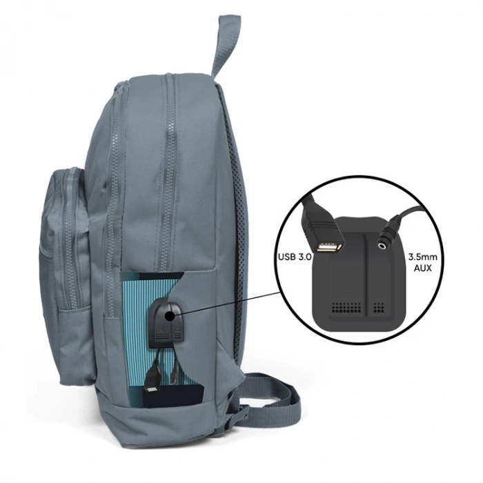 CORAL HIGH 23817 USB + AUX SOKETLİ LAPTOP BÖLMELİ SIRT ÇANTASI SİYAH