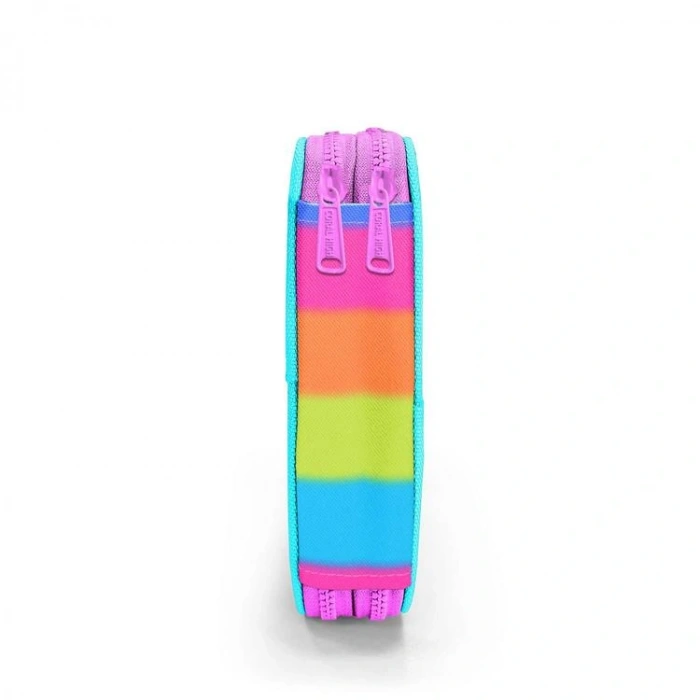 CORAL HIGH KIDS 11140 RENKLİ ÇİZGİLİ ÇİFT KATLI KALEM ÇANTASI