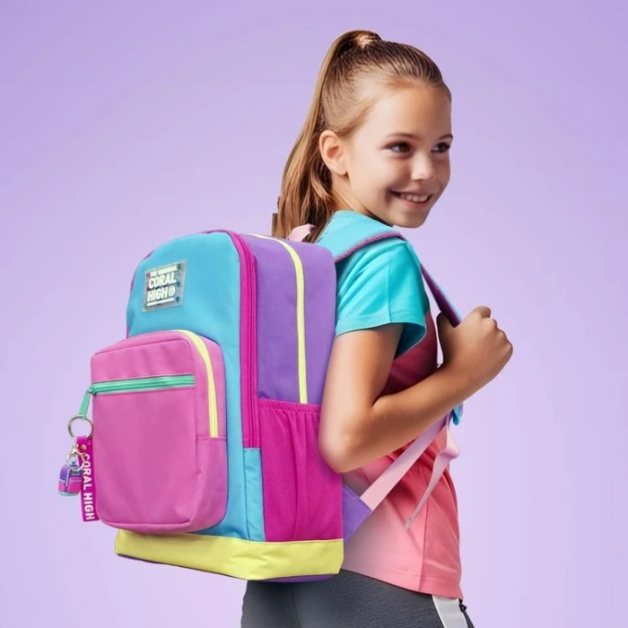 CORAL HIGH 23676 KIDS ÇOK RENKLİ DÖRT BÖLMELİ SIRT ÇANTASI