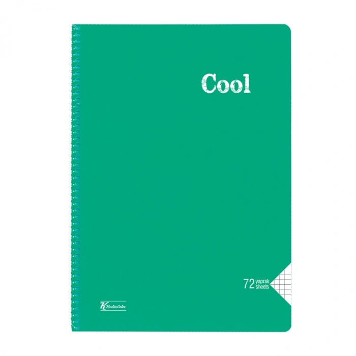 KESKİN COOL PP KAPAK SPİRALLİ DEFTER A4 72 YP. KARELİ