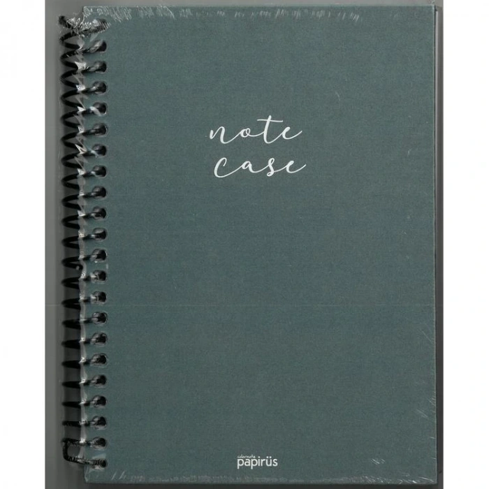 PAPİRÜS  NOTE CASE SİMLİ SERT KAPAK SPİRALLİ 14X19 120YP. ÇİZGİSİZ (DÜZ) DEFTER