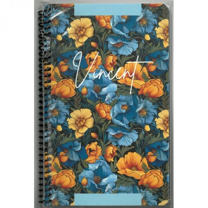 GIPTA VINCENT SPİRALLİ PRESSBOARD (KARTON) KAPAK 13x21 80YP. ÇİZGİLİ DEFTER - 7711