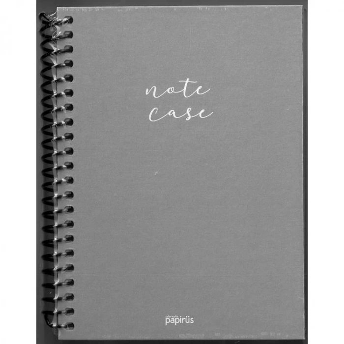 PAPİRÜS  NOTE CASE SİMLİ SERT KAPAK SPİRALLİ 14X19 120YP. ÇİZGİLİ DEFTER