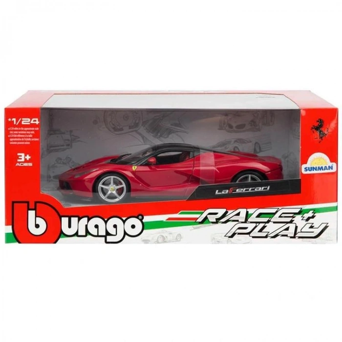 SUNMAN S00026001 1:24 BURAGO FERRARI LAFERRARI KUTULU TEKLİ ARAÇ +3
