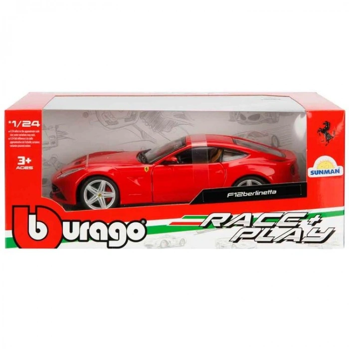 SUNMAN S00026007 1:24 BURAGO FERRARI F12BERLİNETTA KUTULU TEKLİ ARAÇ +3