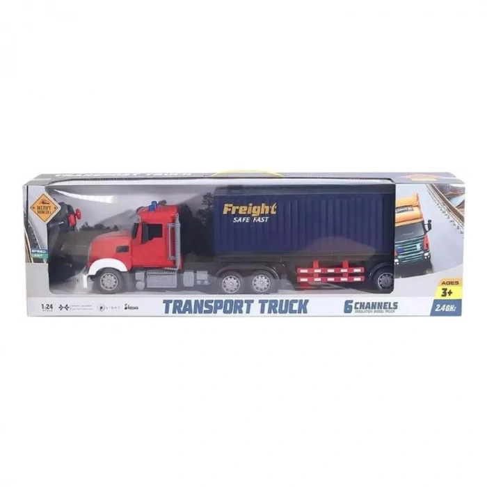 CANEM HT185 TRANSPORT TRUCK 1:24 SESLİ IŞIKLI UZAKTAN KUMANDALI ŞARJLI KONTEYNER TAŞIYAN TIR 3+